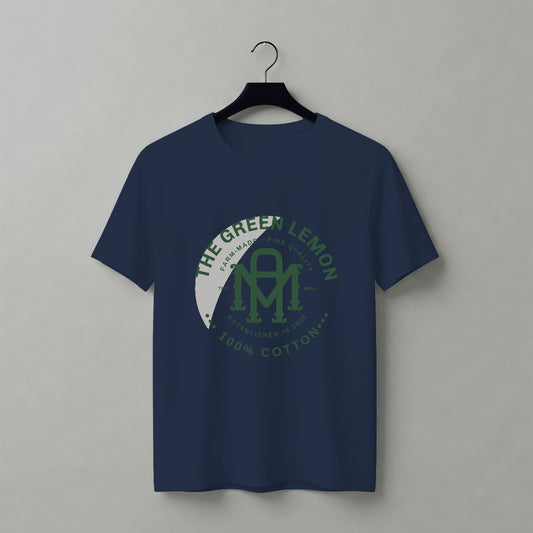 Green Lemon – Signature T-Shirt in Navy blue color