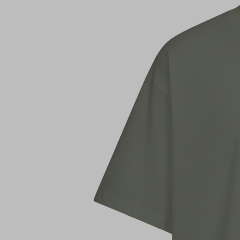 Olive-green Naturally Bold back Print - Oversized T-Shirt
