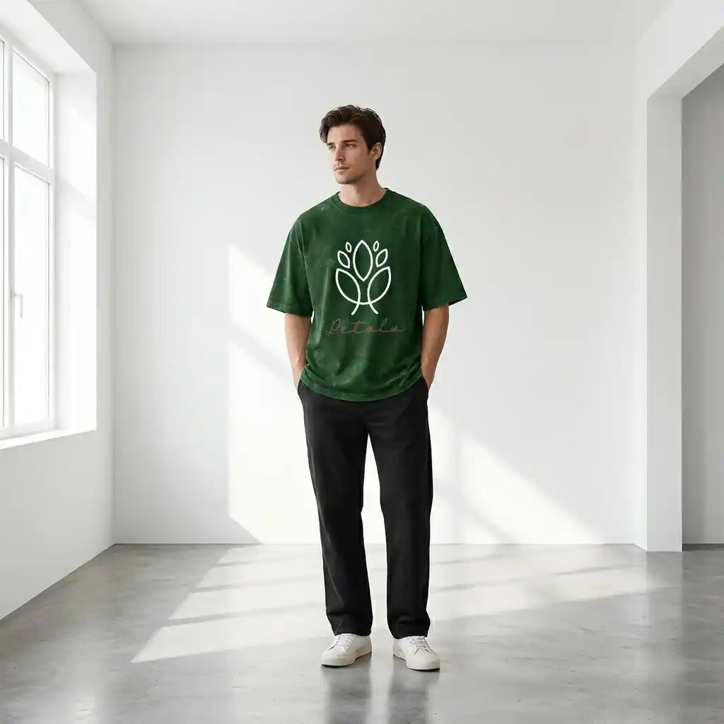 Dewleaf Acid Wash Oversized Tee