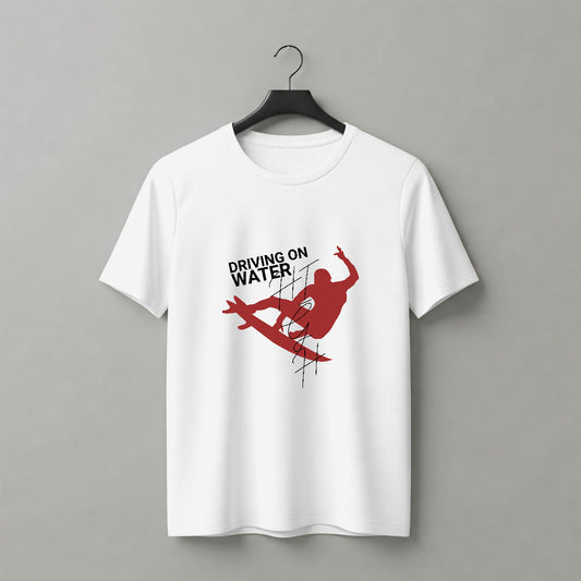 Ride on Water – Essential Graphic T-shirt in White Color